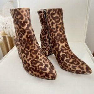 Leopard Calfhair Booties